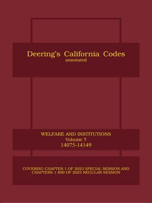 cover image of Deering's California Welfare and Institutions Code, Annotated